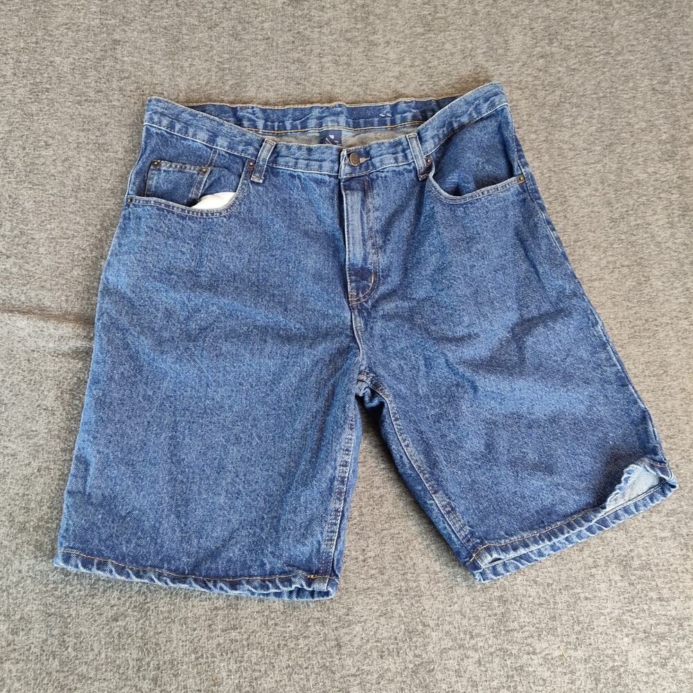 38 Rural King Men's Blue Denim Shorts Cotton, 5-Pocket, Button Zip